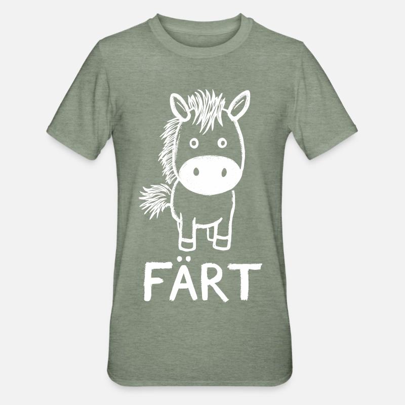 Cavalier cheval Propriétaire de chevaux FÄRT - T-shirt polycoton Unisexe - vert kaki chiné