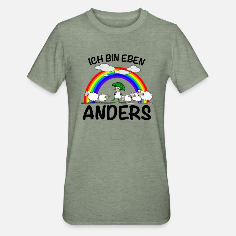 Anders sein Einzigartig - Unisex Polycotton T-Shirt - Militärgrün meliert