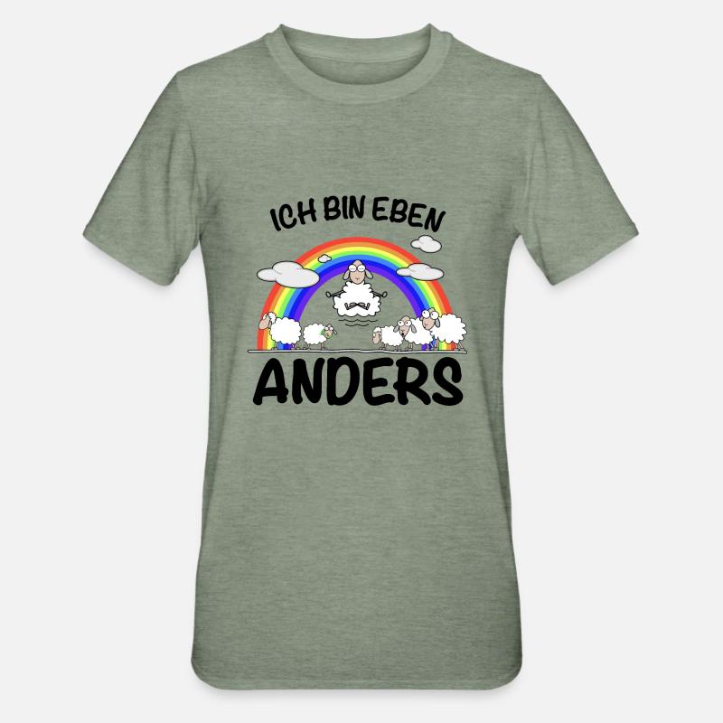 Ich bin eben anders - Unisex Polycotton T-Shirt - Militärgrün meliert
