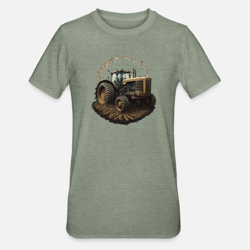 Tractor Design lib s - Unisex Polycotton T-Shirt - heather military green