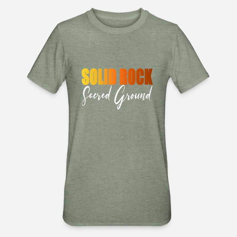 SOLID ROCK Sol sacré - T-shirt polycoton Unisexe - vert kaki chiné