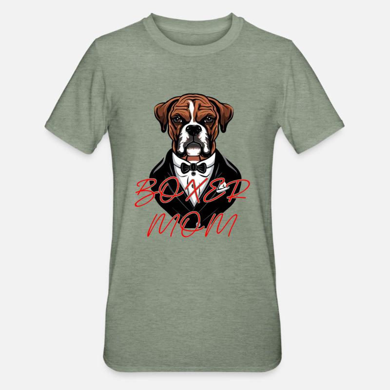 BOXER-MUTTER - Unisex Polycotton T-Shirt - Militärgrün meliert