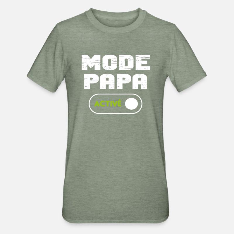 Mode papa activé - T-shirt polycoton Unisexe - vert kaki chiné