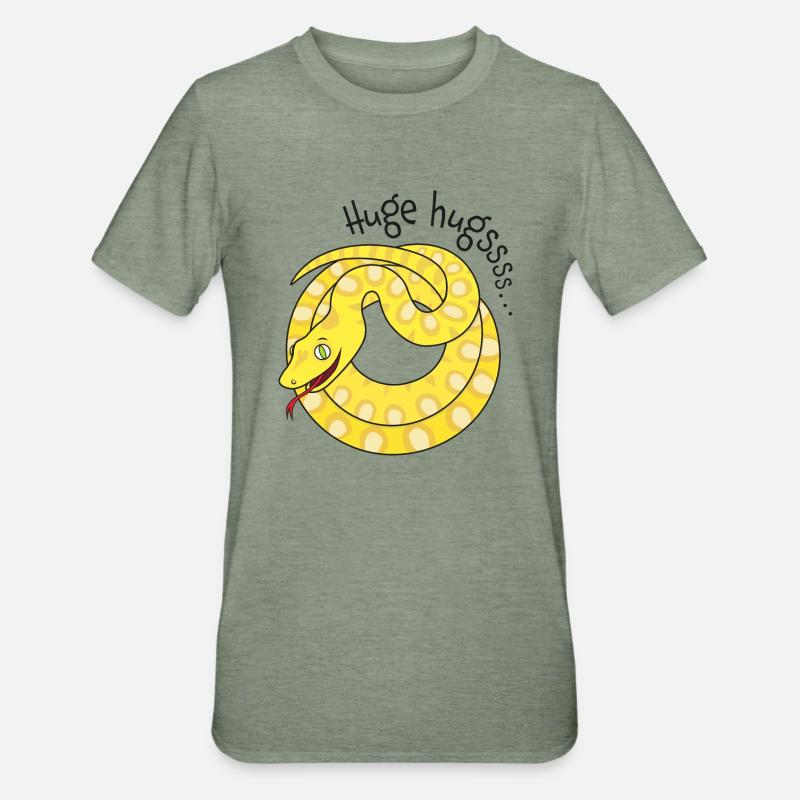 Tight hugs available from python! - Unisex Polycotton T-Shirt - heather military green