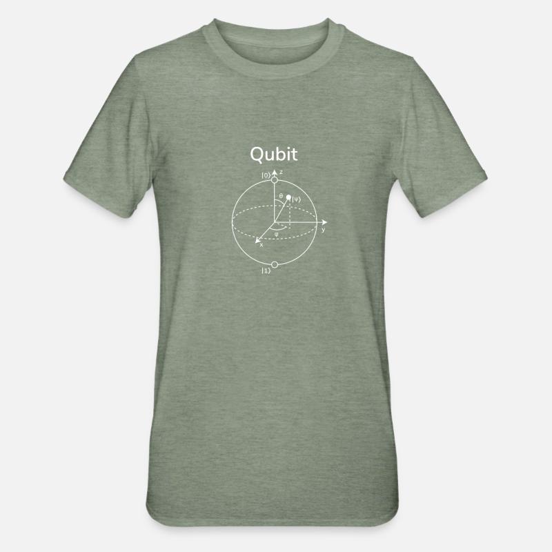 Qubit Quantum Bit - T-shirt polycoton Unisexe - vert kaki chiné