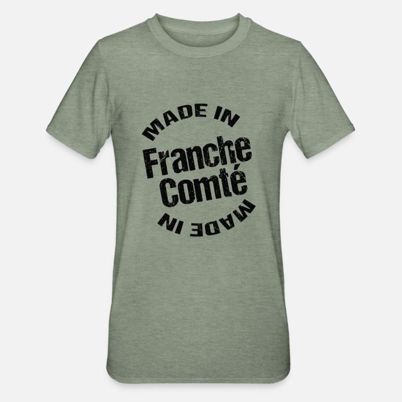 Made in Franche Comté - T-shirt polycoton Unisexe - vert kaki chiné
