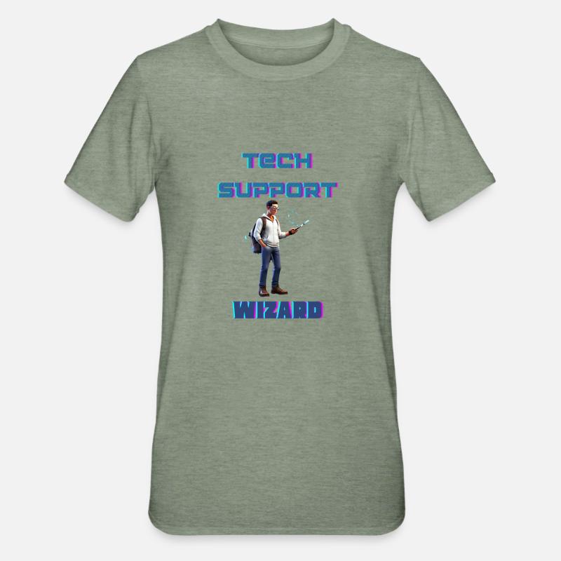 Technischer Support-Assistent - Unisex Polycotton T-Shirt - Militärgrün meliert
