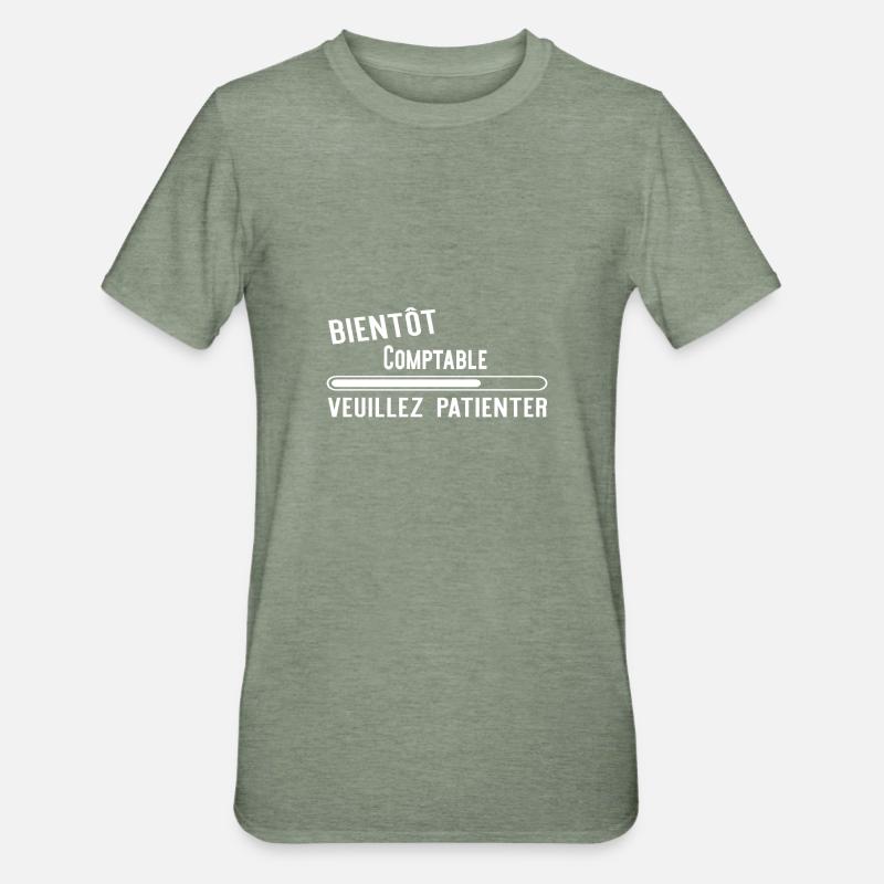 Bientôt Comptable cadeau noël - T-shirt polycoton Unisexe - vert kaki chiné