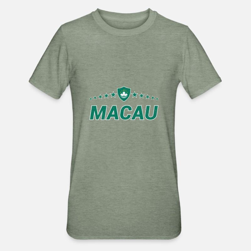 Macao - T-shirt polycoton Unisexe - vert kaki chiné