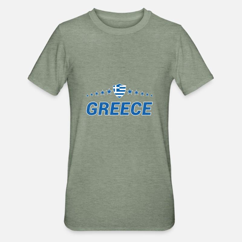 Grèce - T-shirt polycoton Unisexe - vert kaki chiné
