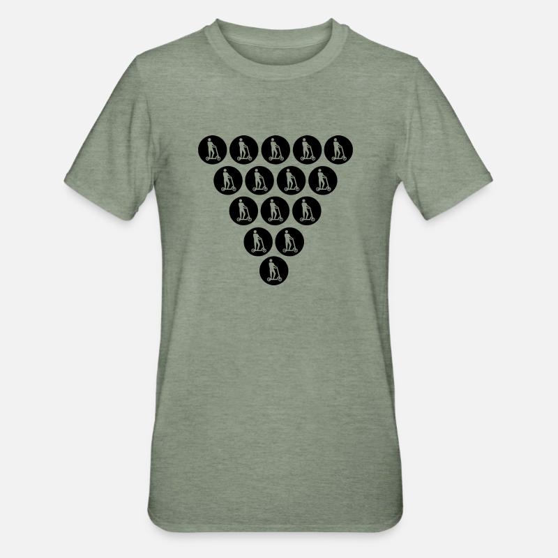 E-Scooter E-Roller Scooter - T-shirt polycoton Unisexe - vert kaki chiné