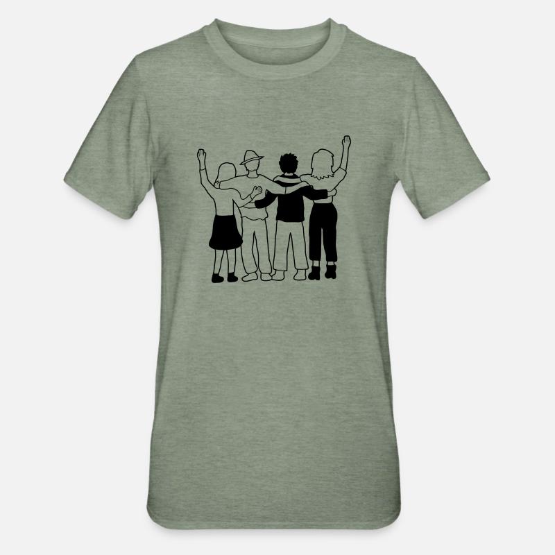 Équipe 4 Amis - T-shirt polycoton Unisexe - vert kaki chiné