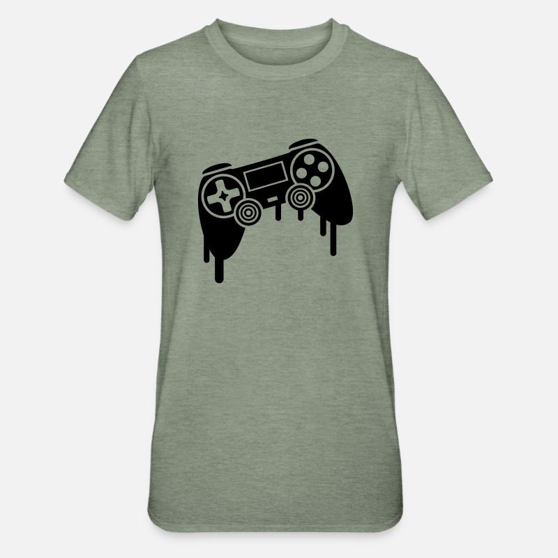 gaming_controller_1_f1 - T-shirt polycoton Unisexe - vert kaki chiné