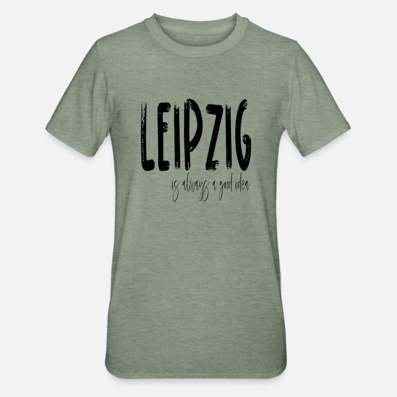 Leipzig is always a good idea - Unisex Polycotton T-Shirt - Militärgrün meliert