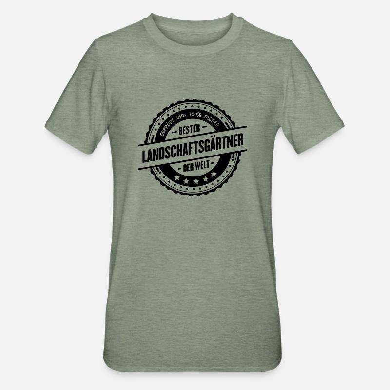 Bester Landschaftsgärtner - Unisex Polycotton T-Shirt - Militärgrün meliert