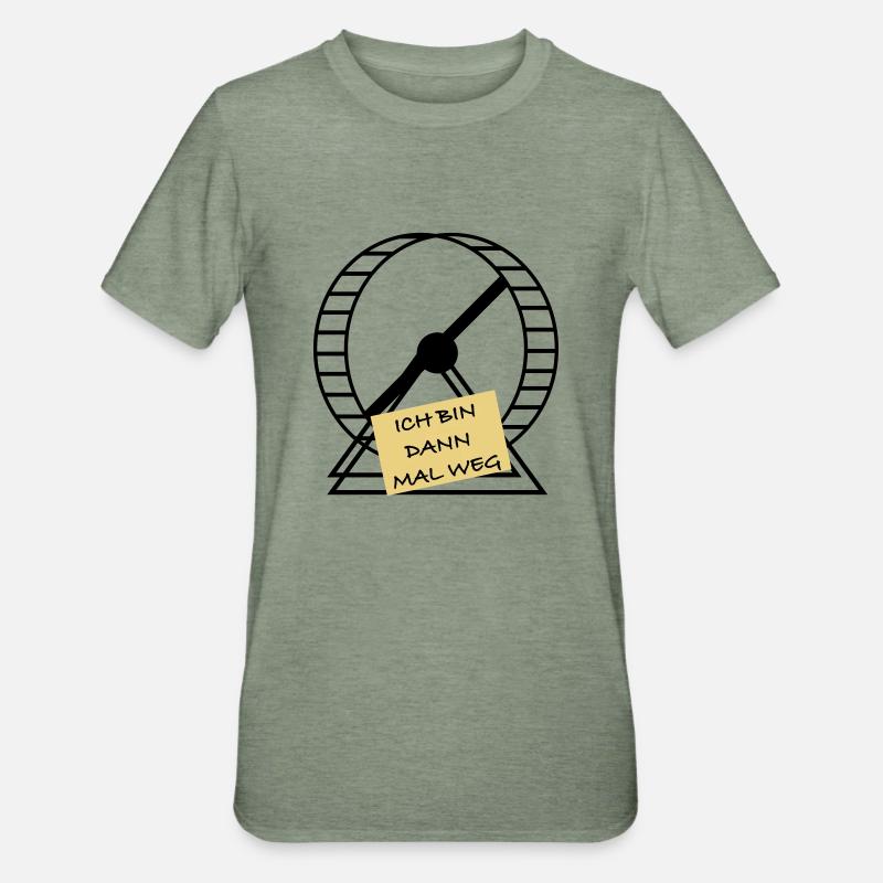 Je m’en vais - T-shirt polycoton Unisexe - vert kaki chiné