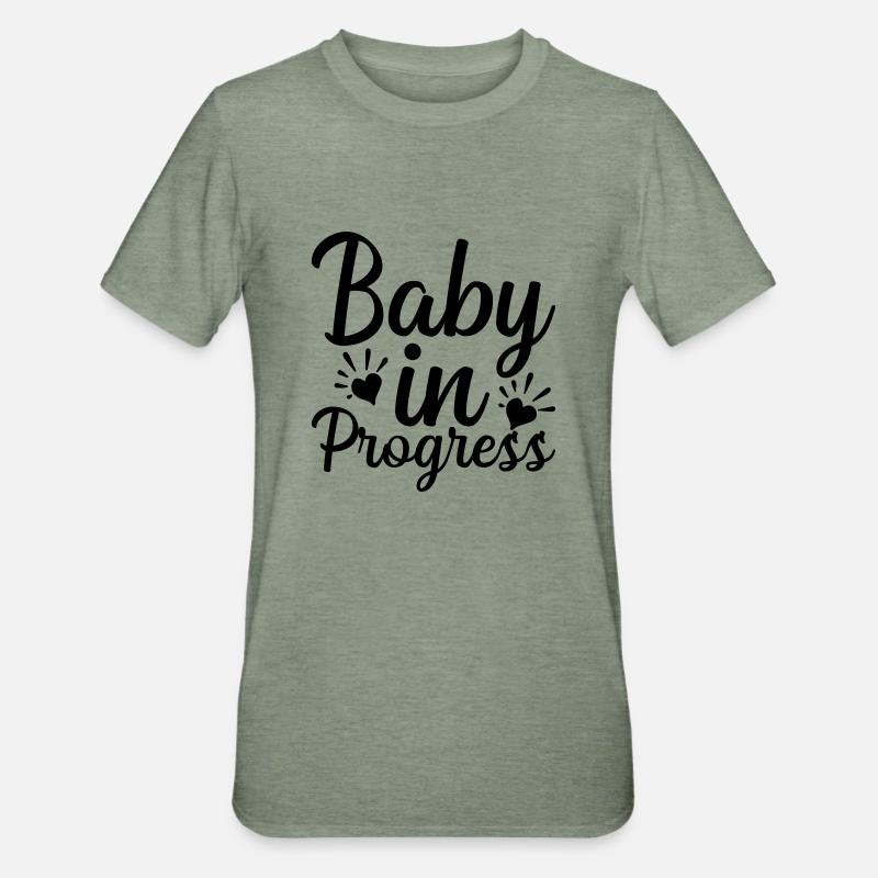 baby in progress - Unisex Polycotton T-Shirt - Militärgrün meliert