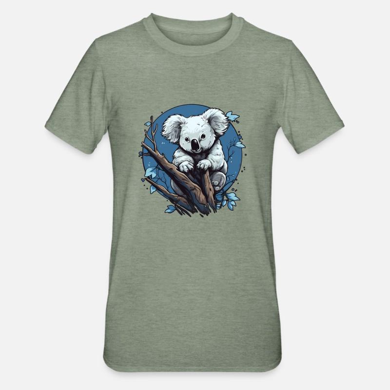Koala mignon - T-shirt polycoton Unisexe - vert kaki chiné