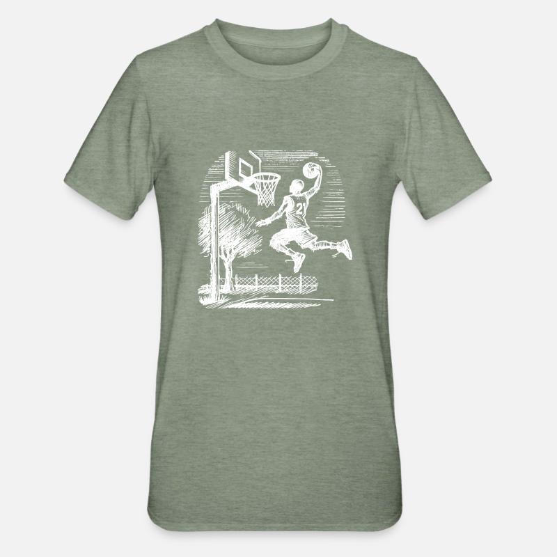 Dunk de basketteur - T-shirt polycoton Unisexe - vert kaki chiné