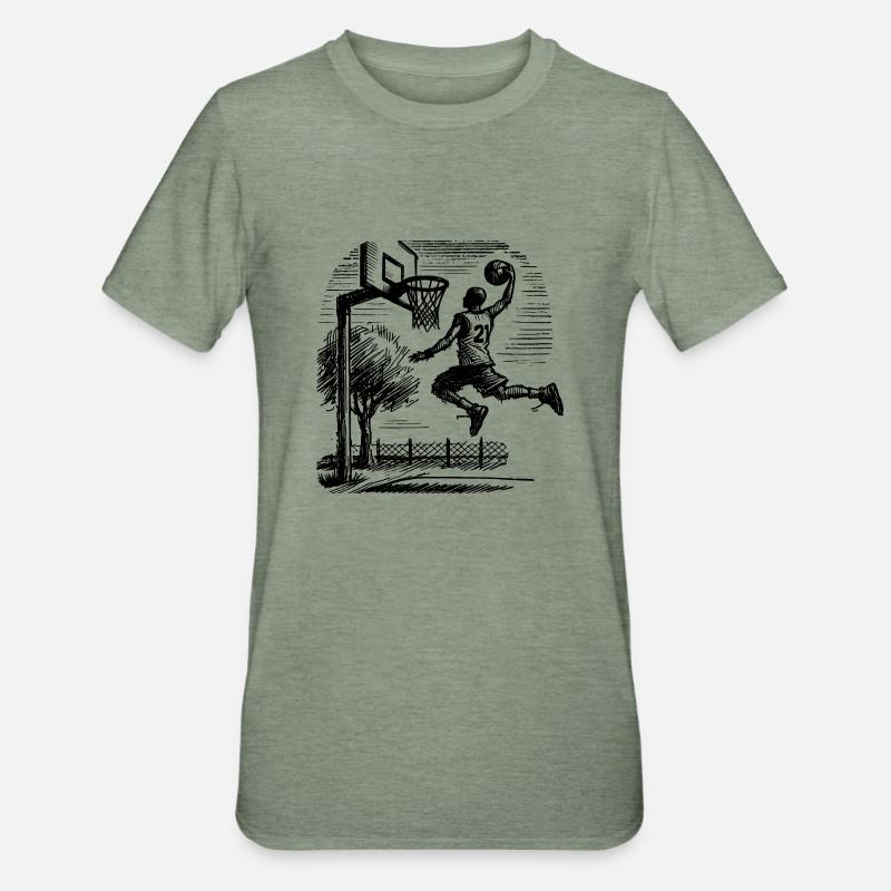 Dunk de basketteur - T-shirt polycoton Unisexe - vert kaki chiné