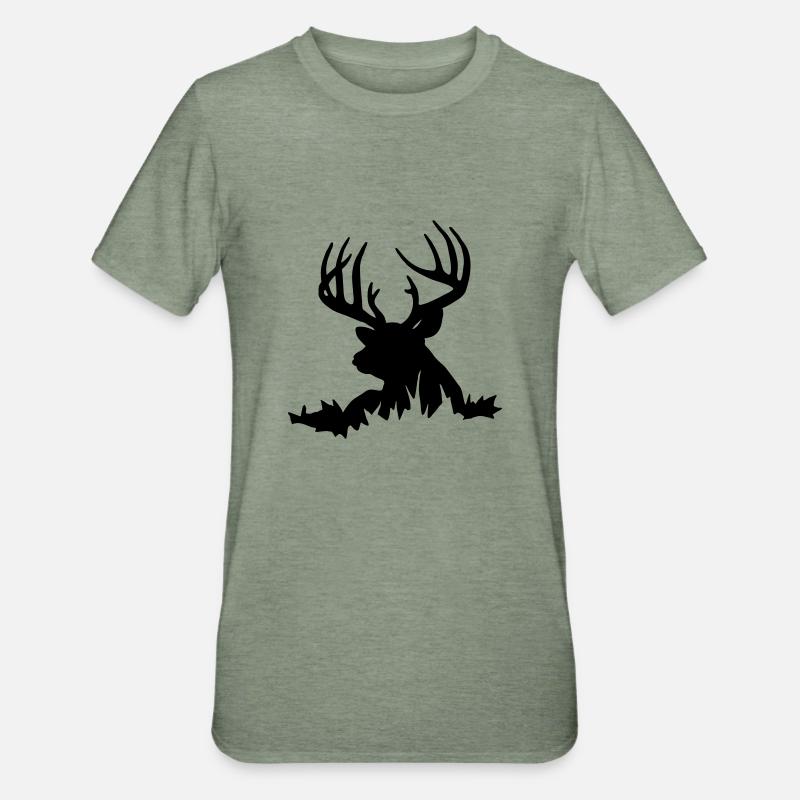 hirsch - T-shirt polycoton Unisexe - vert kaki chiné