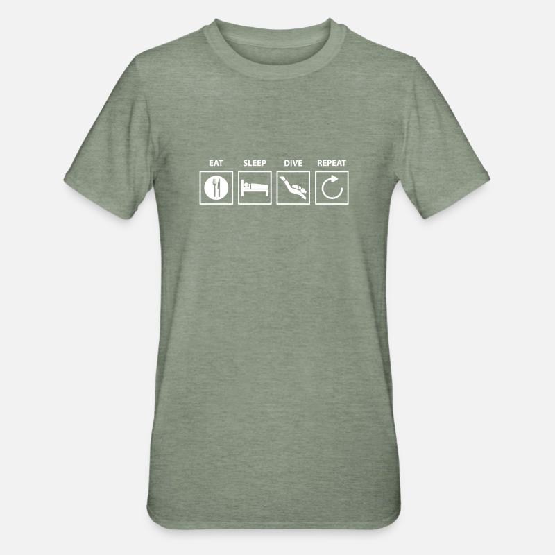 Plongée plongeant. - T-shirt polycoton Unisexe - vert kaki chiné