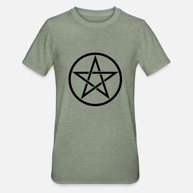 Pentacle Symbol 2 (Vector) - T-shirt polycoton Unisexe - vert kaki chiné