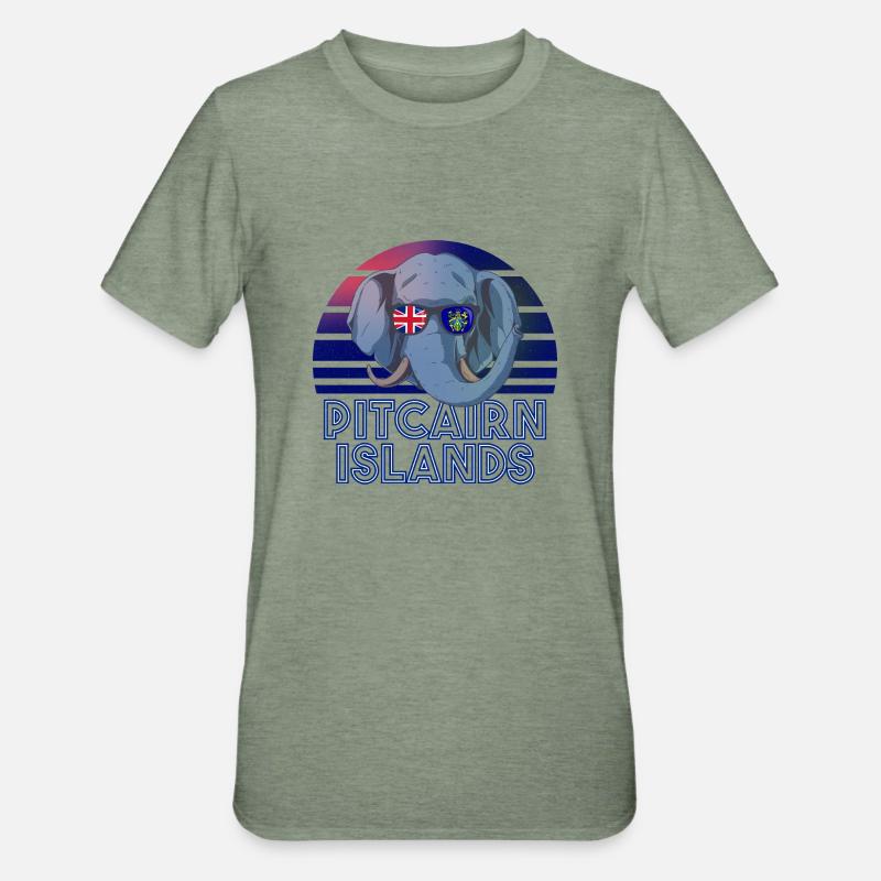 Pitcairninseln - Unisex Polycotton T-Shirt - Militärgrün meliert