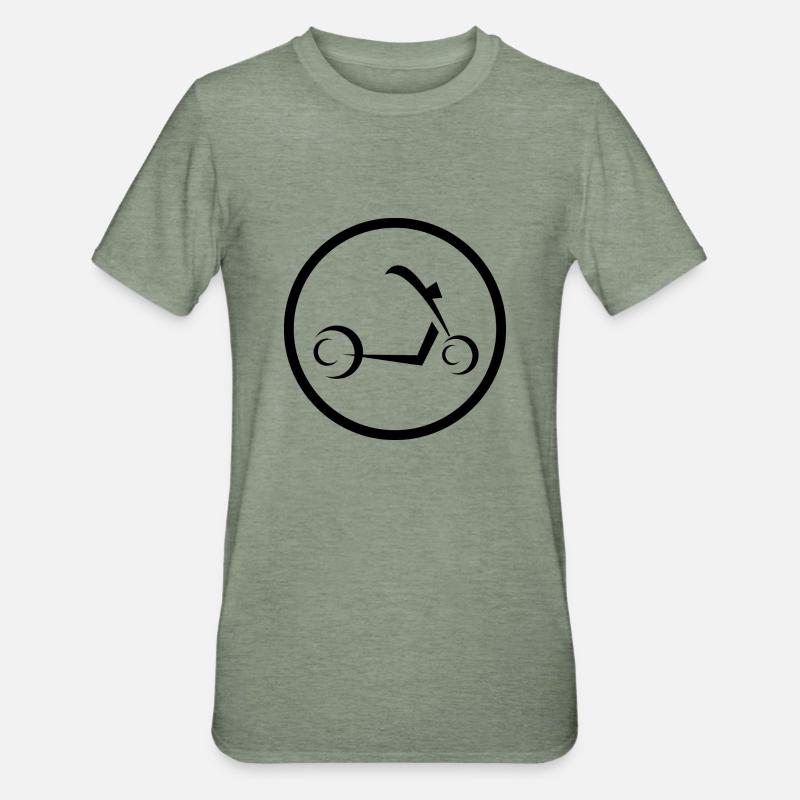 E-Scooter E-Roller Scooter - T-shirt polycoton Unisexe - vert kaki chiné