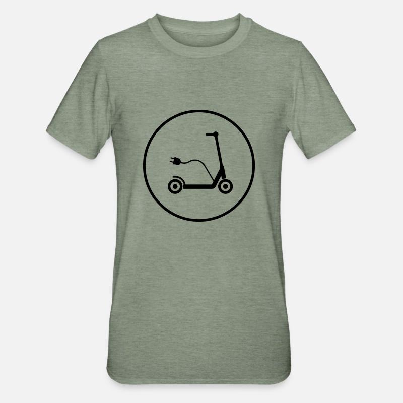 E-Scooter E-Roller Scooter - T-shirt polycoton Unisexe - vert kaki chiné