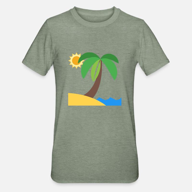 Solrig ø - Unisex polycotton T-shirt - militærgrønmeleret