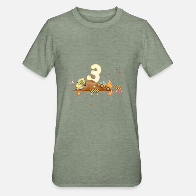 3rd anniversary construction site - Unisex Polycotton T-Shirt - heather military green