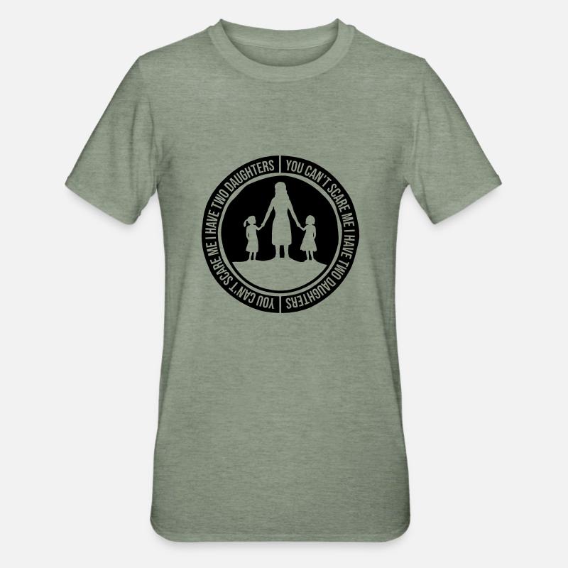 I have two daughters - Unisex Polycotton T-Shirt - heather military green