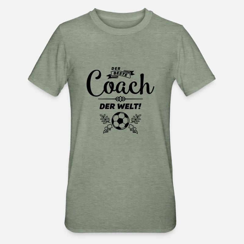 der beste coach - Unisex Polycotton T-Shirt - Militärgrün meliert