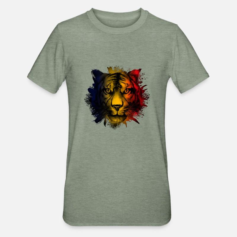 Tchad - T-shirt polycoton Unisexe - vert kaki chiné