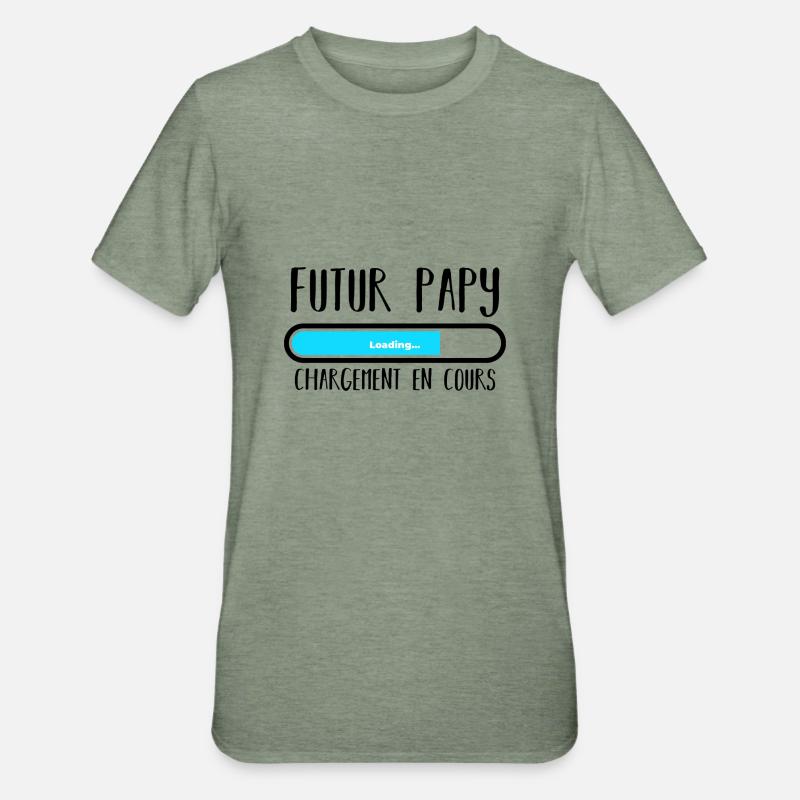 Futur papy loading noir - T-shirt polycoton Unisexe - vert kaki chiné