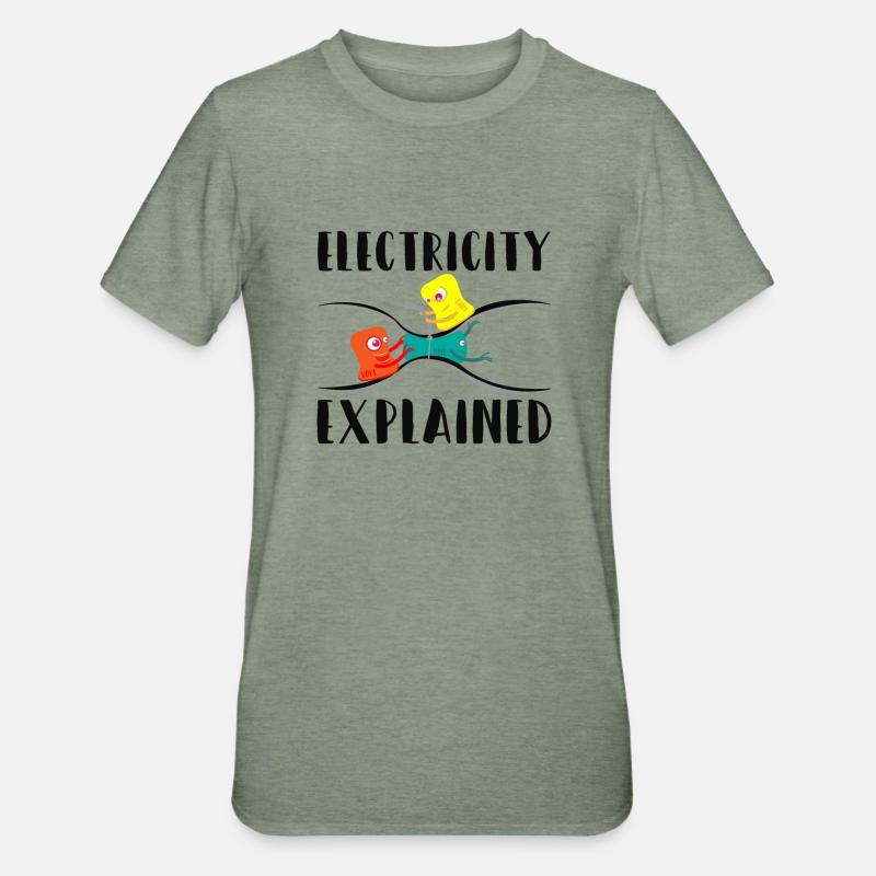 Electricity Explained Physik Nerd - Unisex Polycotton T-Shirt - Militärgrün meliert