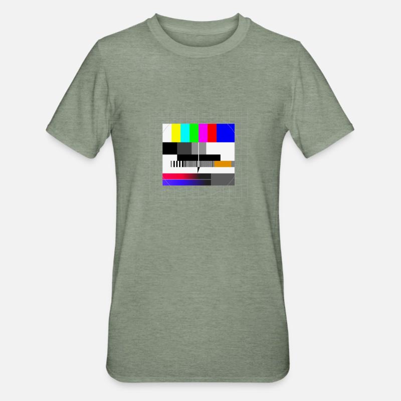 Retro test pattern - Unisex Polycotton T-Shirt - heather military green