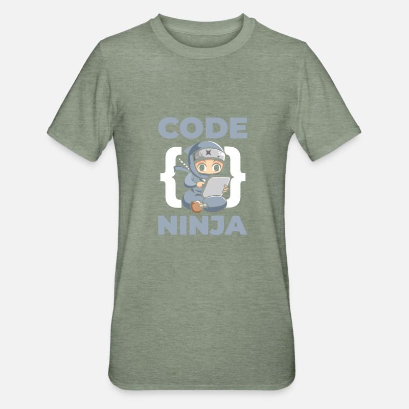 Code Ninja Für Computerfans - Unisex Polycotton T-Shirt - Militärgrün meliert