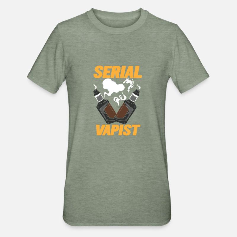 Vaping Serial Vapist E-zigarette - Unisex Polycotton T-Shirt - Militärgrün meliert