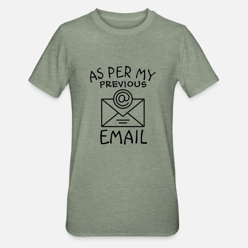 Selon mon e-mail précédent - T-shirt polycoton Unisexe - vert kaki chiné