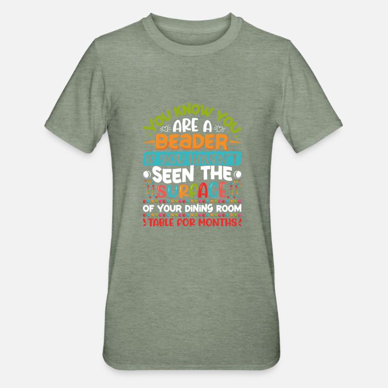 Dessins de perles pour perles - T-shirt polycoton Unisexe - vert kaki chiné