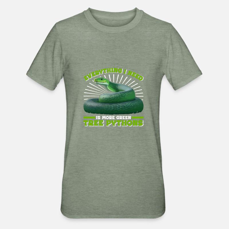 Python arborescent vert - T-shirt polycoton Unisexe - vert kaki chiné