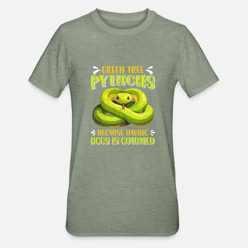 Green Tree Python - Unisex Polycotton T-Shirt - heather military green