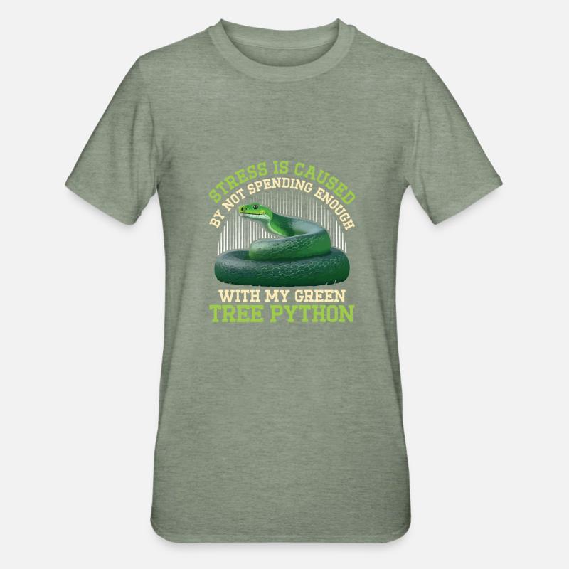 Python arborescent vert - T-shirt polycoton Unisexe - vert kaki chiné