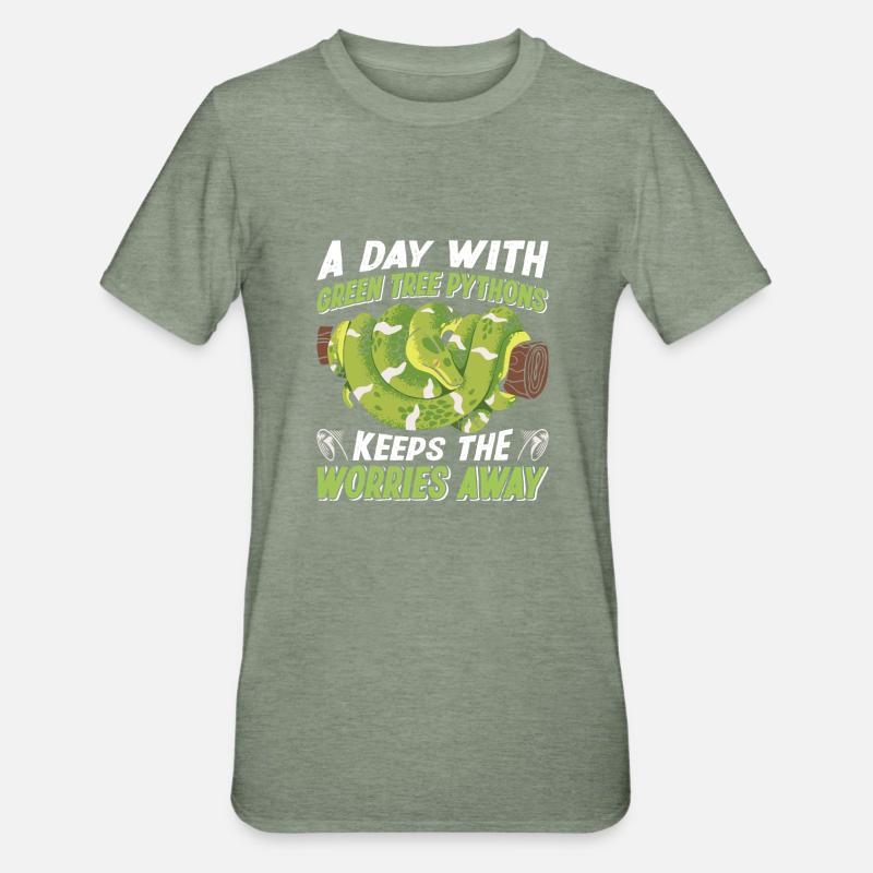Green Tree Python - Unisex Polycotton T-Shirt - heather military green
