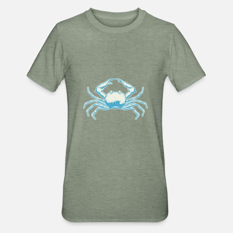 Crab - Unisex Polycotton T-Shirt - heather military green