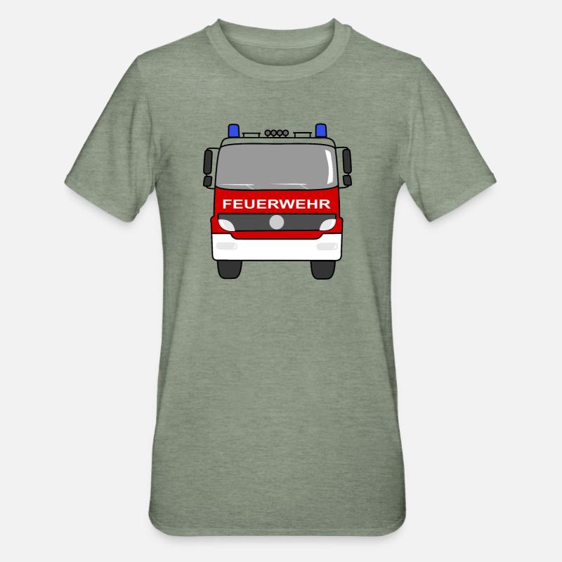 Fire Engine - T-shirt polycoton Unisexe - vert kaki chiné