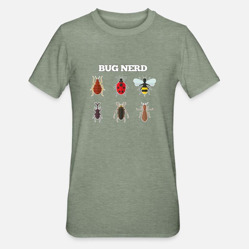 Bug Nerd - T-shirt polycoton Unisexe - vert kaki chiné