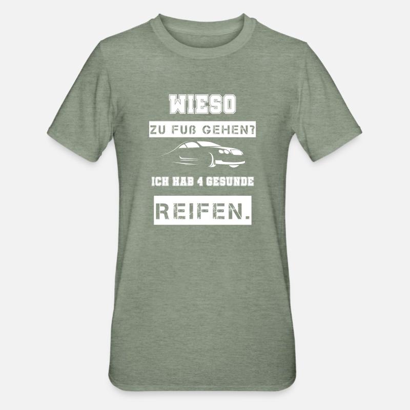 Auto Spruch cool - Unisex Polycotton T-Shirt - Militärgrün meliert